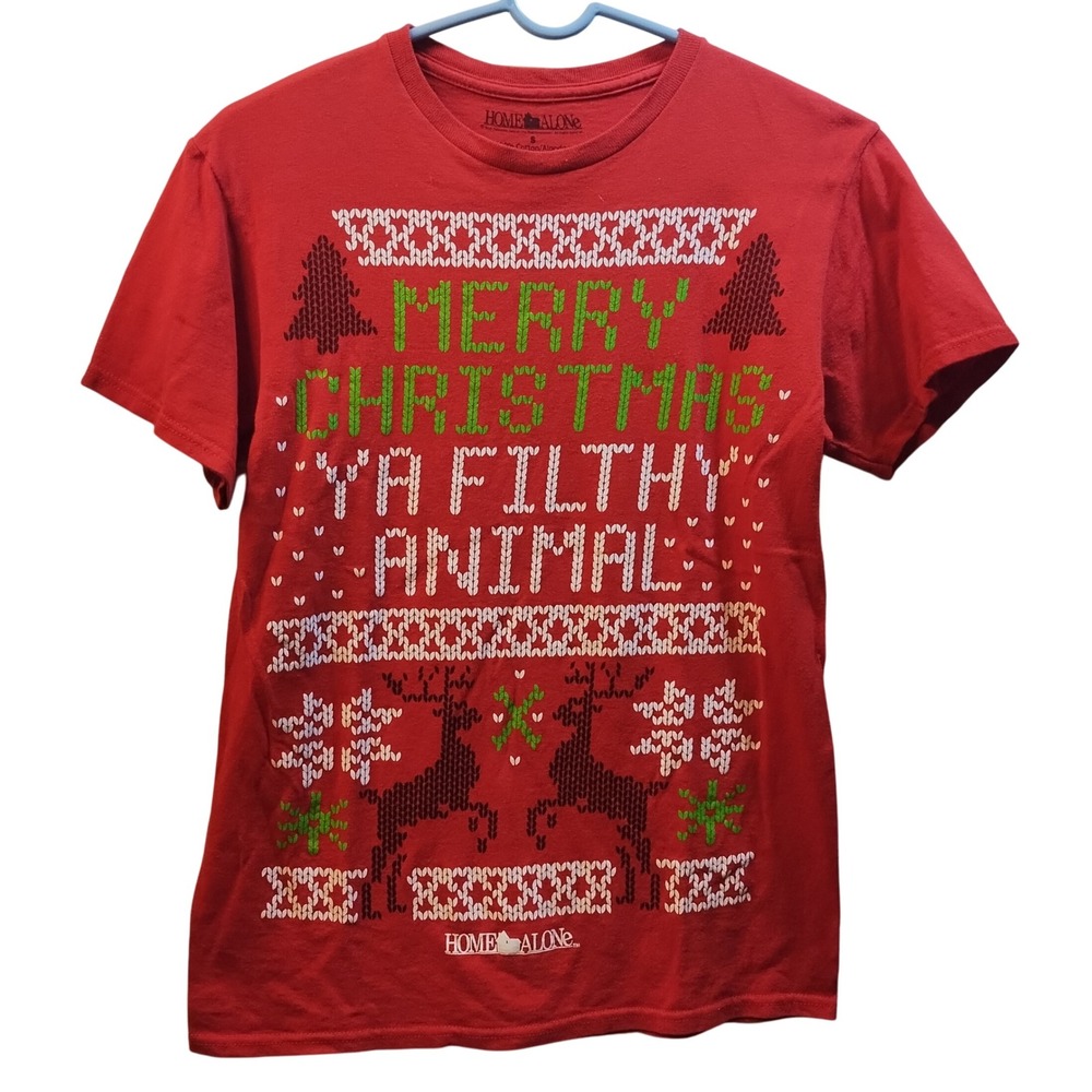 Home Alone Merry Christmas‎ Ya Filthy Animal Red Ugly T-Shirt